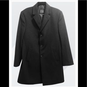 Men’s Jos A Bank Black Long Wool Coat 38S